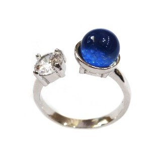 925 Sterling Silver Fancy Blue Colo...