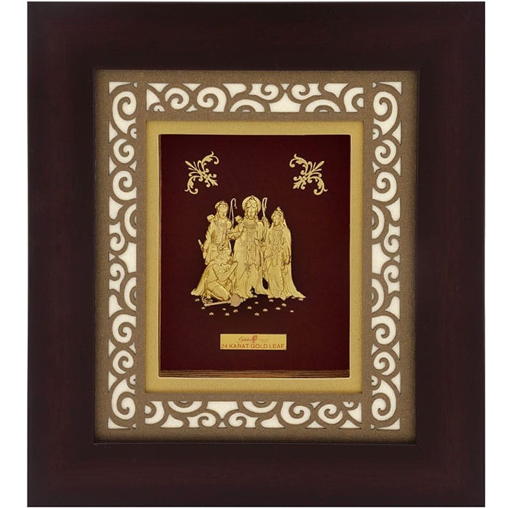 Ram darbar carving frame in 24k gol...