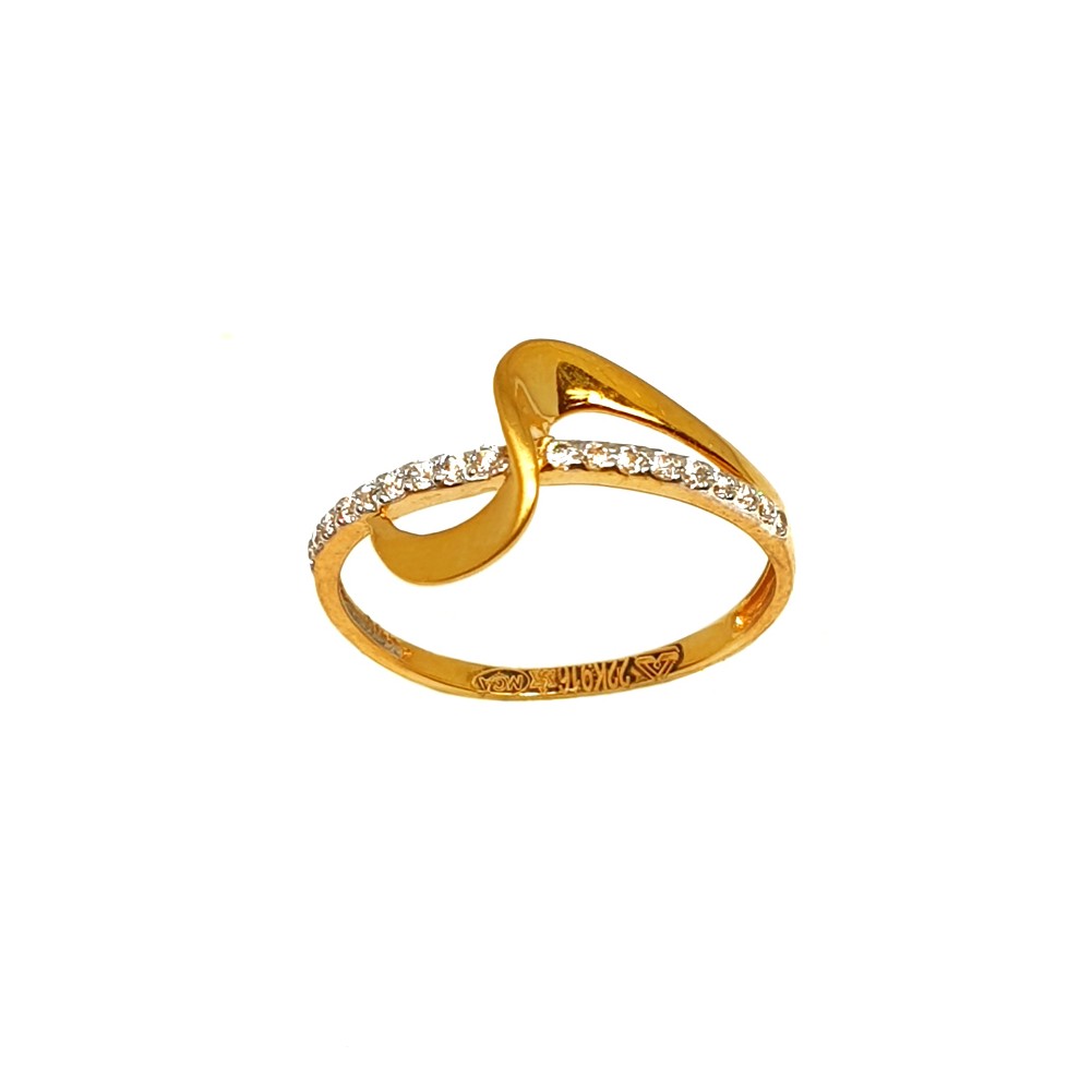 22K Gold CZ Diamond Modern Ring MGA...