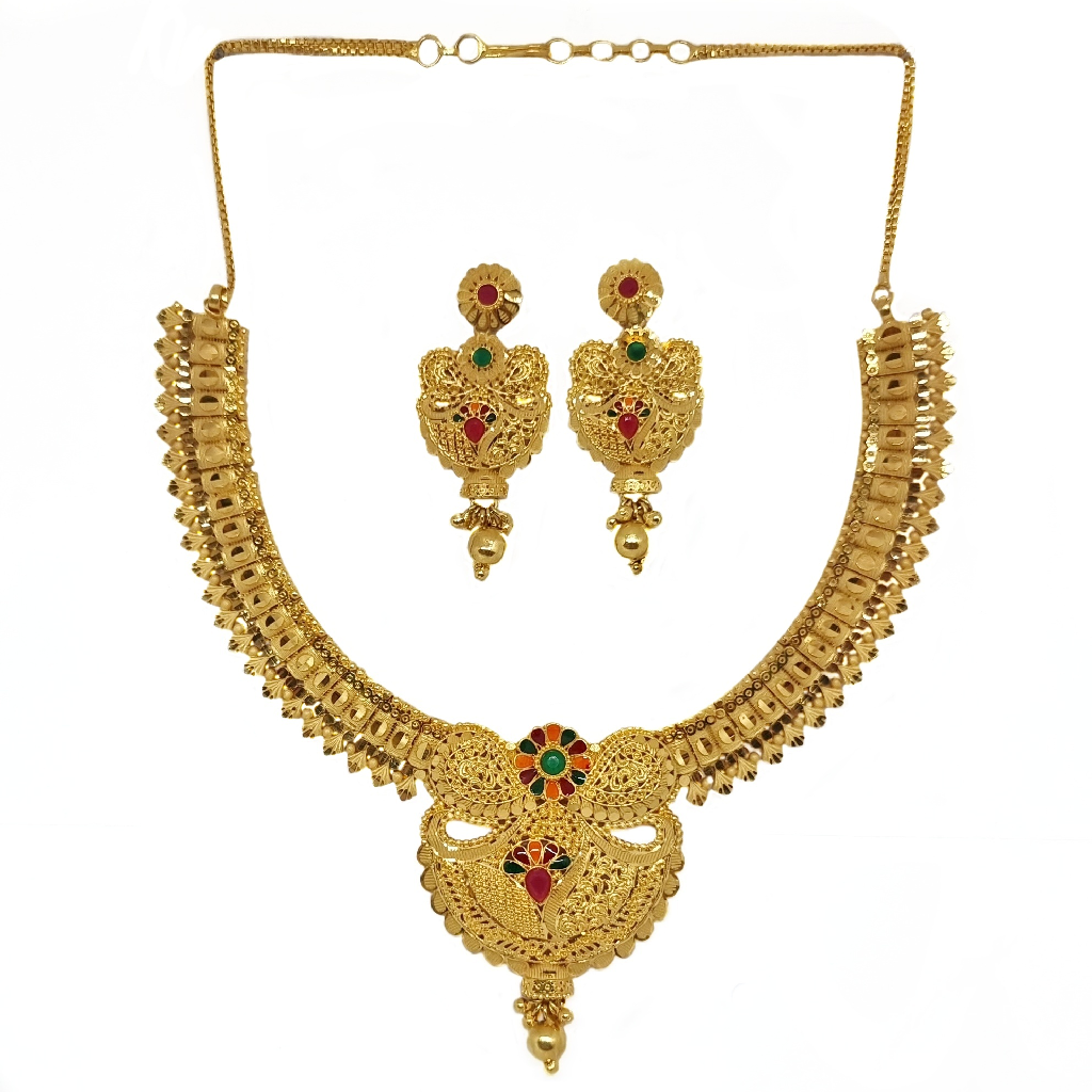 1 Gram Gold Plated Necklace Set MGA...