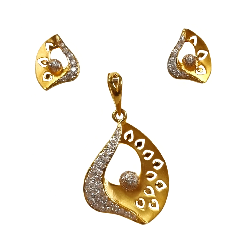 22K Gold Matte Finish Modern Pendan...