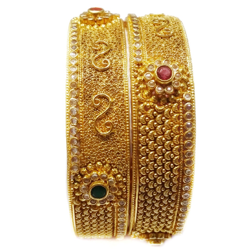 22k Gold Diamond Flower Shape Kada...