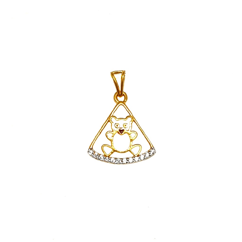 22K Gold Triangle Shaped Kids Pendant - PDG1164