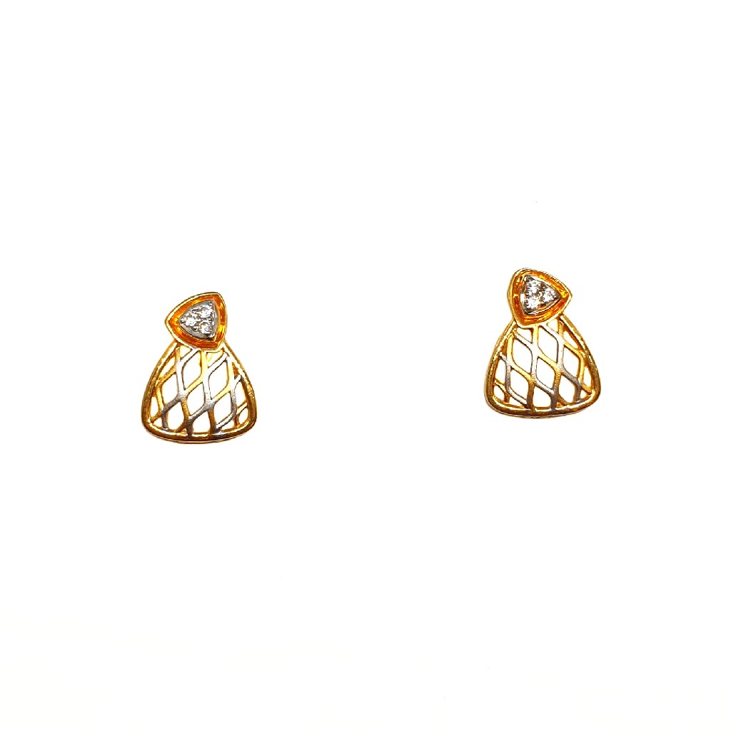 22K Gold Modern Matte Finish Earrin...